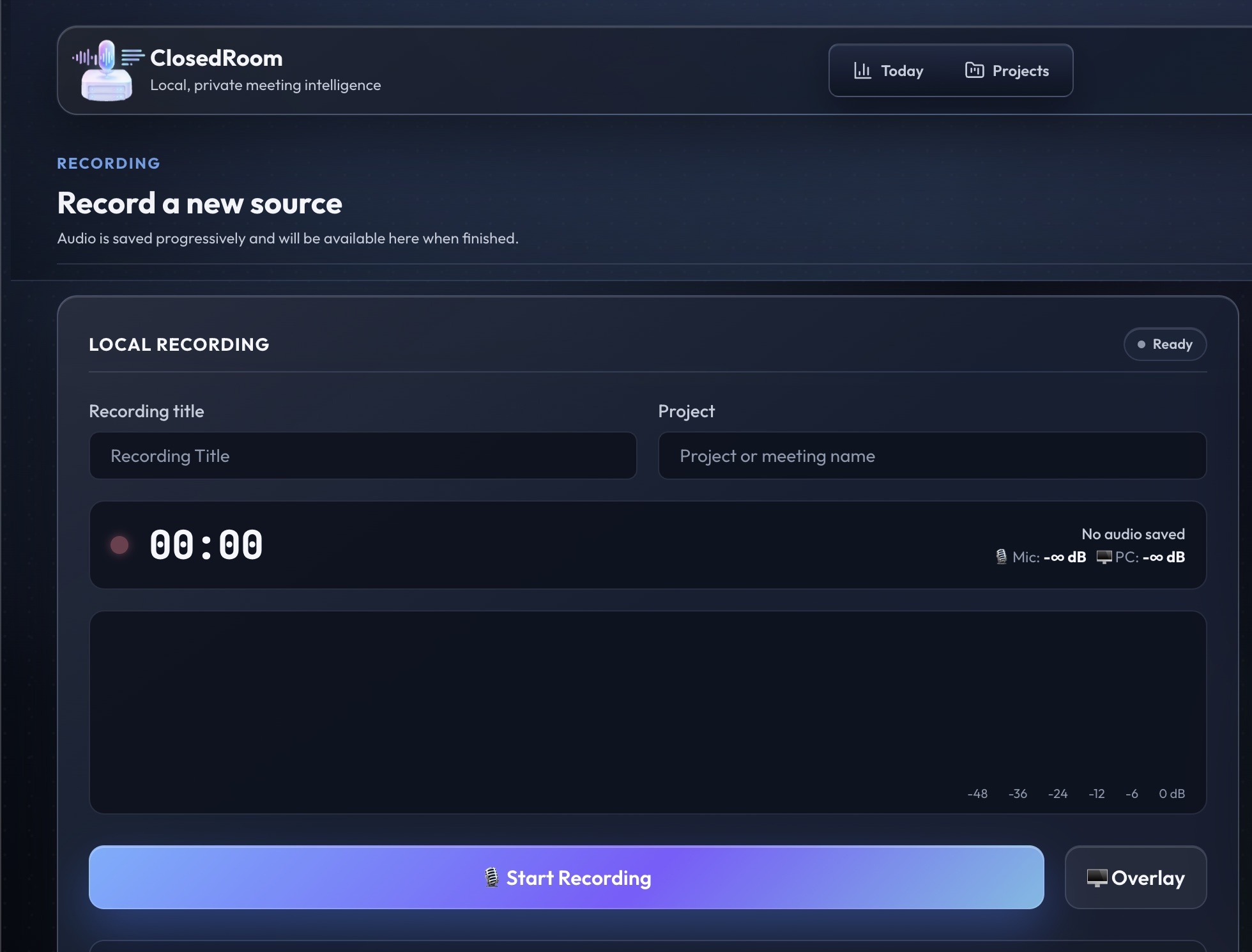 ClosedRoom product interface