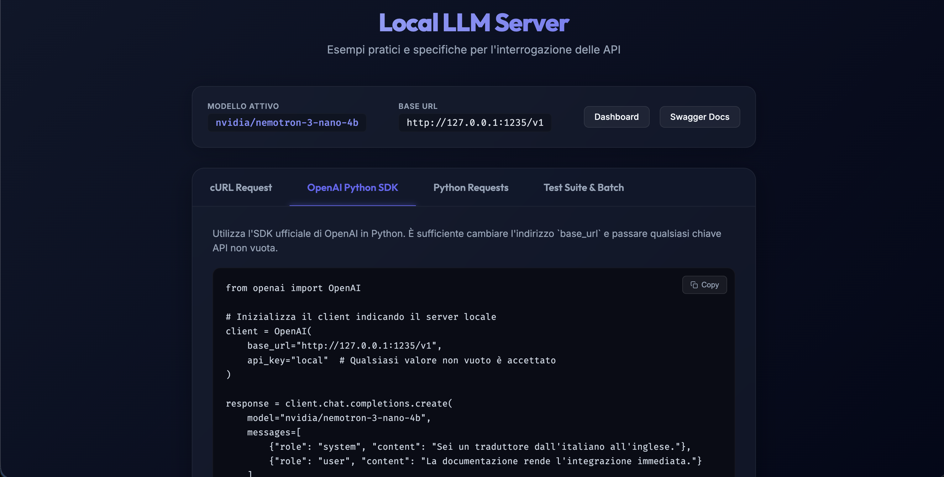 Integration Examples & OpenAPI Contract interface preview